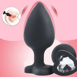 Sex Toy Massager S/m/lsize Heart Shaped Black Adult for Men/women Anal Couples Silicone Butt Plug