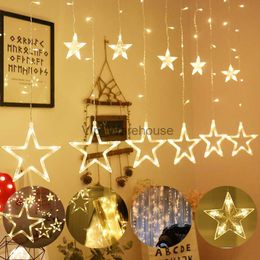 LED Strings Party 110V 220V LED Star Fairy Lamp Christmas Garlands String Curtain Lights Outdoor For Holiday Party Wedding New Year's Decoration HKD230919