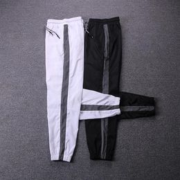 Autumn Winter Reflective men sweatpants couple style hip hop streetwear track pants elastic waist fashion joggers trousers women229p