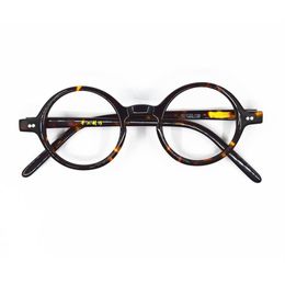 Whole-Hand Made Vintage Small 42mm Round Acetate Tortoise ass Full Rim unisex Glasses -150 -175 -200 -225 -250 -275 -600221t