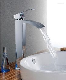 Bathroom Sink Faucets Fashion Unique Design High Quality Brass Material Single Lever And Cold Basin Waterfall Faucet