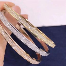 Gold Love Bangle Narrow Screwdriver Bracelets Gypsophila Double Row Diamond Bracelet Jewelry with Exquisite Packaging Gift Box257G