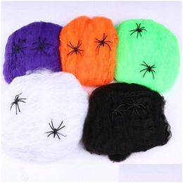 Other Festive Party Supplies Halloween Spiders Web Stretchy Cobweb With Spider For Halloweens Ktv Bar Props Bars Haunted House Decorat Dhhnc