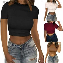 Women's Blouses Shirts Women's Sexy Crop Top T Shirt Short Sleeves Tees High Waist Fitness Dancing Casual Street Sports Ladies Fashion Clothes XXL L230919