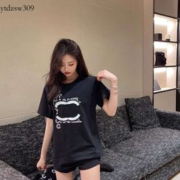 Advanced Version Womens T-shirt France Trendy Clothing Two C Letter Graphic Print Couple Fashion Cotton Round Neck Xxxl Channel Clothes