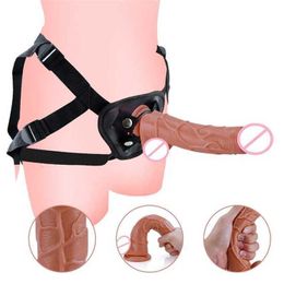 Sex Toy Massager Strap-on Realistic Penis Cock Strapon with Sucker Belt Panties for Lesbian Couples Harness Woman Accessory