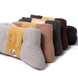 Whole New Fashion Thick Wool Socks Men Winter Thick Cashmere Warm Up Breathable Socks 5 Colors 10pairs lot294m