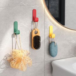 Hooks 6pcs Towel Hook Self-Adhesive Strong Wall Key Bag Coat Door Hanger Holder Home Organiser Kitchen Bathroom Accessories