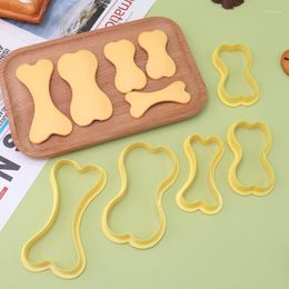 Baking Moulds 5pcs Dog Bone Cookie Cutter Fondant Biscuit Stamp Mould Set Shape For Birthday Cake Decoration Tools