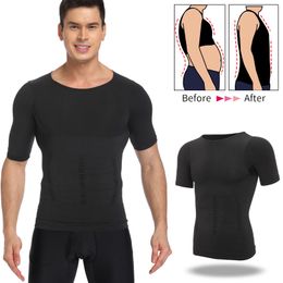 Men's Body Shapers Mens Body Shaper Belly Control Shapewear Man Shapers Modelling Underwear Waist Trainer Corrective Posture Slimming Vest Corset 230919