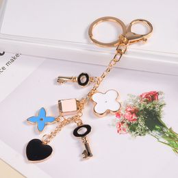 Good Lucky Enamel Clover Keychain Handbag Decorate Phone Lanyards Jewellery for Women Gift