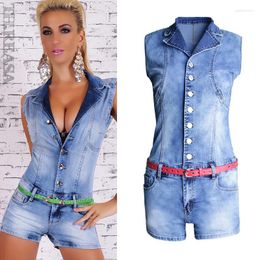 Women's Jeans Summer Single Breasted European And American Sexy Waistband One-piece Pants Show Thin Shorts