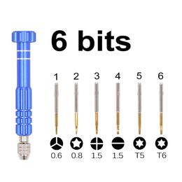 With 0.6Y 0.8 Pentalobe 1.5 Phillips Slotted T5 T6 Repair Tool 6 in 1 Screwdriver Kit for iPhone 5 6 7 8 X Samsung Sony Huawei 100pcs