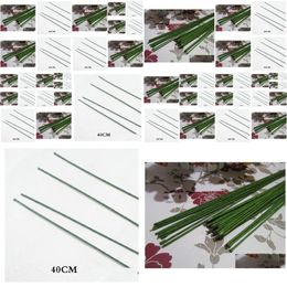 Decorative Flowers Wreaths Ronde Flower Material Handwork Diy 2 2Mm 40Cm Length Paper Parcel Green Pachets With Wire Artificial Stem10 Dh6Lr