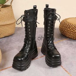 Boots Women High Boots Cosplay Mid-calf Boots High Platform Wedges Boots 2023 Summer Autumn New Designer Gothic Shoes for Women Botas J230919