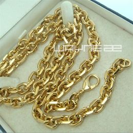 18k 18ct yellow gold filled mens 6mm width 60cm length chain necklace n248225x