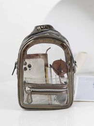 2023 Autumn/Winter New Transparent Backpack Waterproof Foreigner Jelly Bag Single Shoulder Crossbody Small Backpack 230919