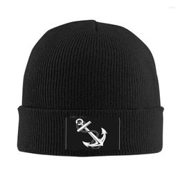 Berets Anchor Nautical White Navy Bonnet Hat Knitting Men Women Fashion Unisex Navigation Winter Warm Skullies Beanies Caps