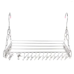 Hangers Slots Socks Hanger Multi Clip Drying Rack Large Anti- Sock Lingerie Balcony Stainless Steel