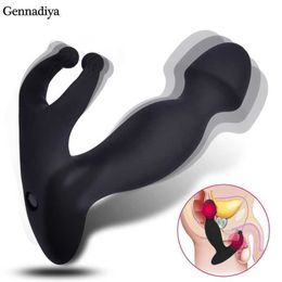 Sex Toy Massager Super Speed Vibrating Strong Vibrator Prostate Safe Silicone Butt Plug Body Anal Cleaner Shower for Adult Women