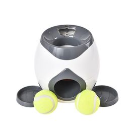 2 In 1 Pet Dog Toys Interactive Automatic Ball Launcher Tennis Emission Throwing Toys Reward Machine Food Dispenser Y2003302242