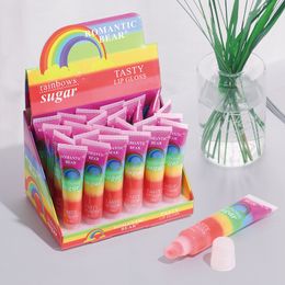 Lipstick 24pcs Rainbows Moisturizer Lips Balm Tint Care Bulk Jelly Sugar Lipbalm Tasty Lipstick Shiny Lip Gloss Make Up Lipstick Set 230919