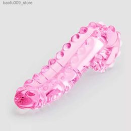 Other Health Beauty Items Tentacle Textured Sensual Glass Dildo Wand Anal plug Lesbian G spot Thrilling Erotic Stimulation Curved Adult For Women Q230919