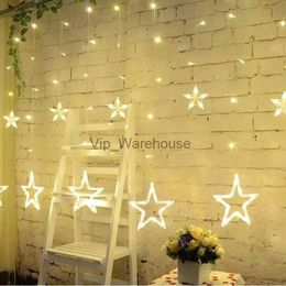 LED Strings Party AC220V Holiday Lighting LED Fairy Star Curtain String luminarias Garland Decoration Christmas Wedding Light 2M HKD230919