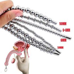 Sex Toy Massager 18/27/35mm Long Urethral Sound Dilators Sounding Penis Plug Pull Beads Bdsm for Men Insert Stimulator