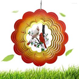 Decorative Figurines 3D Colorful Rotating Wind Spinner Chimes Yard Garden Hanging Decor Catcher