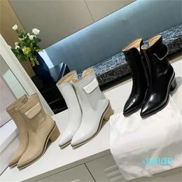 Women Platform Leather Calfskin Fashion Motorcycle Boots Top-Quality High Heels Top-Quality Walk Show Martin Boots