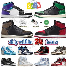 Classic OG 1s jumpman 1 sports shoes sneakers basketball shoes TS Court Purple Golf Olive Mocha 1s low outdoors trainers tennis jogging big size with box 36-47 dhgate