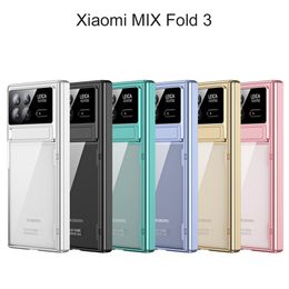 Transparent For Xiaomi Mix Fold 3 Case Hard Armour Stand Hinge Protection Glass Film Cover