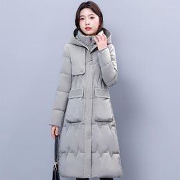 Women's Trench Coats Long Parkas Woman Winter Waterproof 2023 Fashion Thick Warm Padded Coat Ladies Korean Style Hooded Cotton Down Jackets