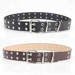 Belts Pentagram Double Exhaust Eye Belt Personality Punk Style Fashion Versatile Jeans Suit Woman For Women Men