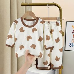 Clothing Sets Summer Home Wear Kid Cotton Casual Full Print Half Sleeve Tshirt For Boys And Girls Style Brand Cartoon Two Piece 230919