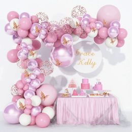 Other Event Party Supplies Purple Butterfly Balloon Garland Birthday Decor Kids Baby Shower Boy Latex Ballon Arch Kit Wedding Baloon Suppiles 230919