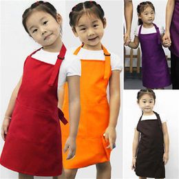 New Kids Apron Child Painting Cooking Baby Pinafore Solid Colour Kitchen Toddler Clean Aprons260B