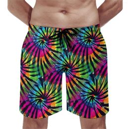 Men's Shorts Tie Dye Pinwheels Board Colorful Print Vintage Short Pants Men Design Sports Fitness Fast Dry Swim Trunks Gift