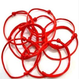 Fast 100pcs lot KABBALAH HAND Made Red String Bracelet EVIL Eye Jewelry Kabala Good Luck Bracelet Protection -10254e