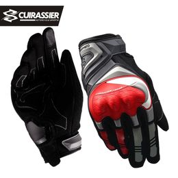 Five Fingers Gloves Cuirassier Touchscreen Night Reflective Motorcycle Full Finger Gloves Protective Racing Biker Riding Motorbike Moto Motocross 230818