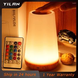 Night Lights RGB LED Light Remote Control Lamp Touch Dimmable Bedroom Table Bedside Lamps Rechargeable Nightlight High Quality