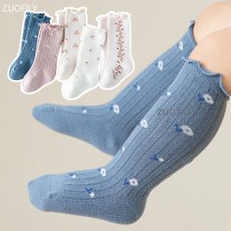 Kids Socks Spring Baby Ruffle Girls Knee High Long Sock Kid Soft Cotton Toddler Print Children Princess Autumn for 05Yrs 230919