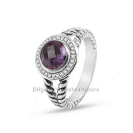 2024 Ring Inlaid Designer Women Jewelry Rings Ladies Twisted Wire Classic Zircon Round CZ Diamond Silver Fashion Anniversary Gift