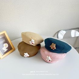 Berets Autumn And Winter Children Beret Cute Cartoon Baby All-Matching Painter Hat Pumpkin