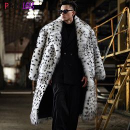 Men's Leather Faux Long Fur Coat Jacket Men Brand North Winter Thicken Warm Soft Fluffy Fuzzy Overcoat Parka Outwears 230919