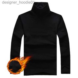 Women's Thermal Underwear Thermo Underwear Men's Slim Winter Turtleneck Bottom Shirts Thick Warm Fleece Pullover Long Sleeve Tops Slim Base T-Shirt A50 L230919