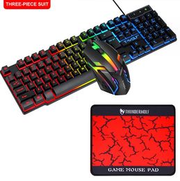 Game Glow Keyboard Mouse Earphone Set Key Mouse Four Piece Set Four in One Spanish