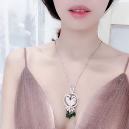 Fashion trend pop parrot Necklace High end perfect quality green Tassel Necklace Prom dinner lady Necklace Shiny mat305B