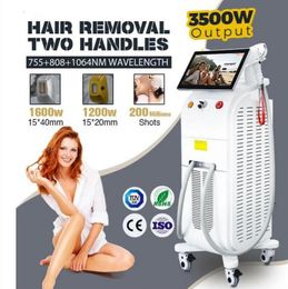 Directly effective Diode Laser Hair Removal laser Skin Rejuvenation 755Nm 1064Nm 808Nm Painless ice cooling system with 2 handles and 3 wavelength beauty machine